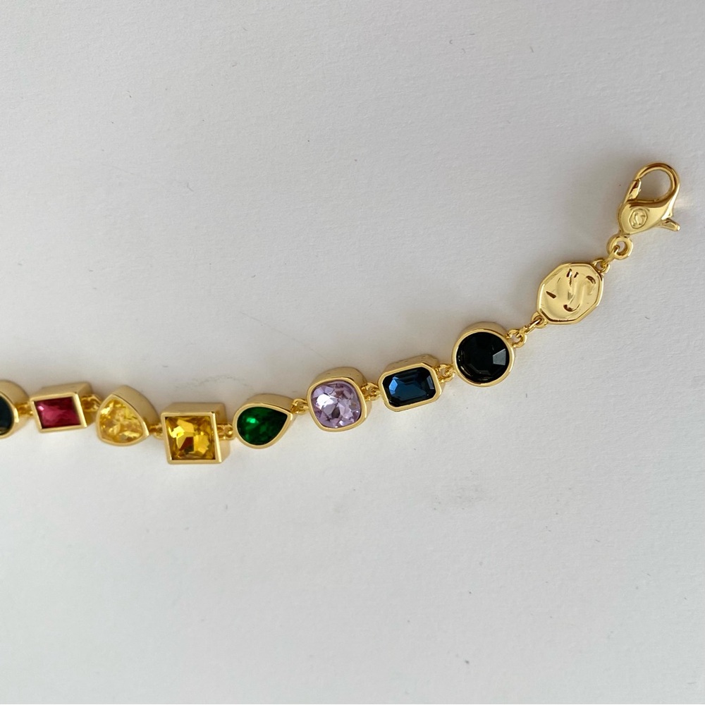 New in Box $320 Swarovski Imber Multicolor Crystals Gold Tone Bracelet - Picture 4 of 9
